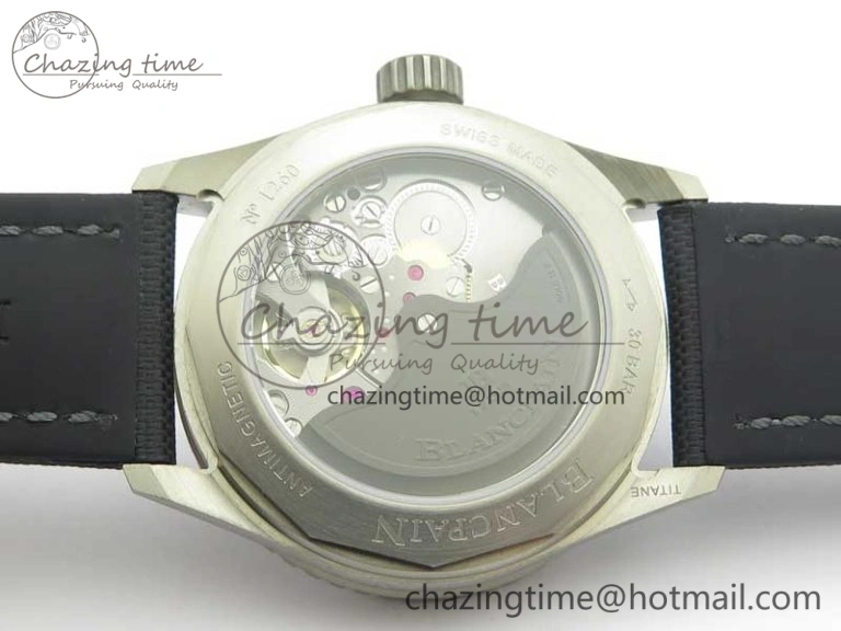 Fifty Fathoms Bathyscaphe 43mm SS GF 1:1 Best Edition Black Dial on Sail-canvas Strap A HighPerformance 5286