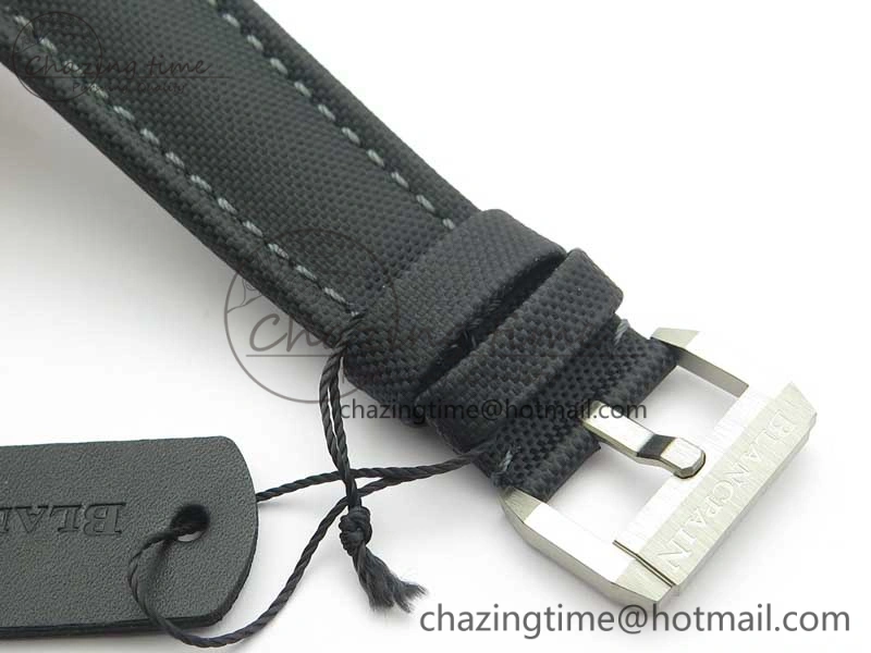 Fifty Fathoms Bathyscaphe 43mm SS GF 1:1 Best Edition Black Dial on Sail-canvas Strap A HighPerformance 5286