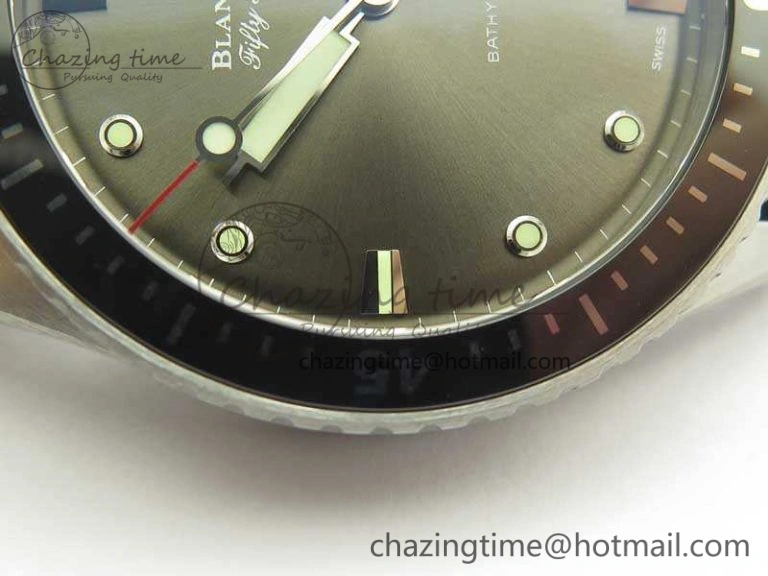 Breathable Fifty Fathoms Bathyscaphe 43mm SS ZF 1:1 Best Edition Gray Dial On Sail-Canvas Strap A 5291