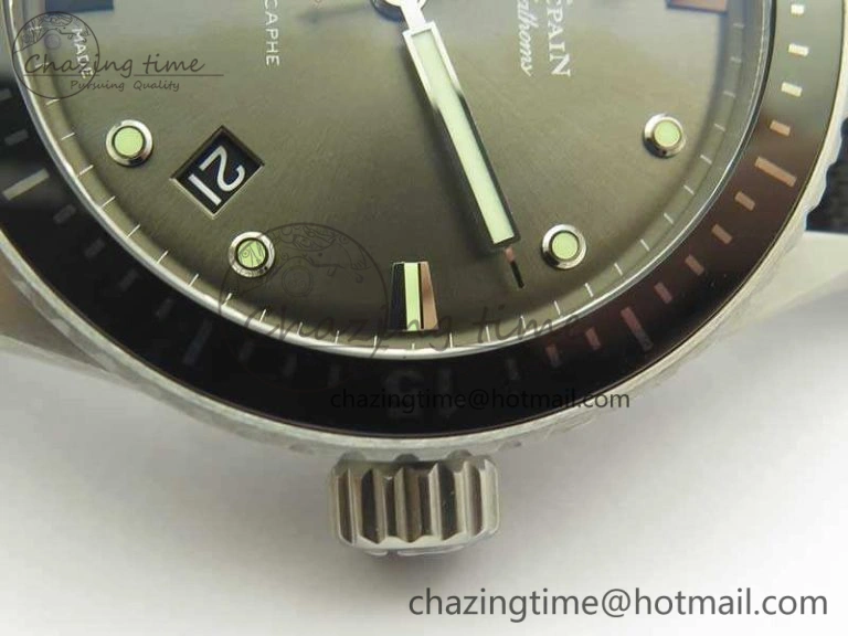 Breathable Fifty Fathoms Bathyscaphe 43mm SS ZF 1:1 Best Edition Gray Dial On Sail-Canvas Strap A 5291