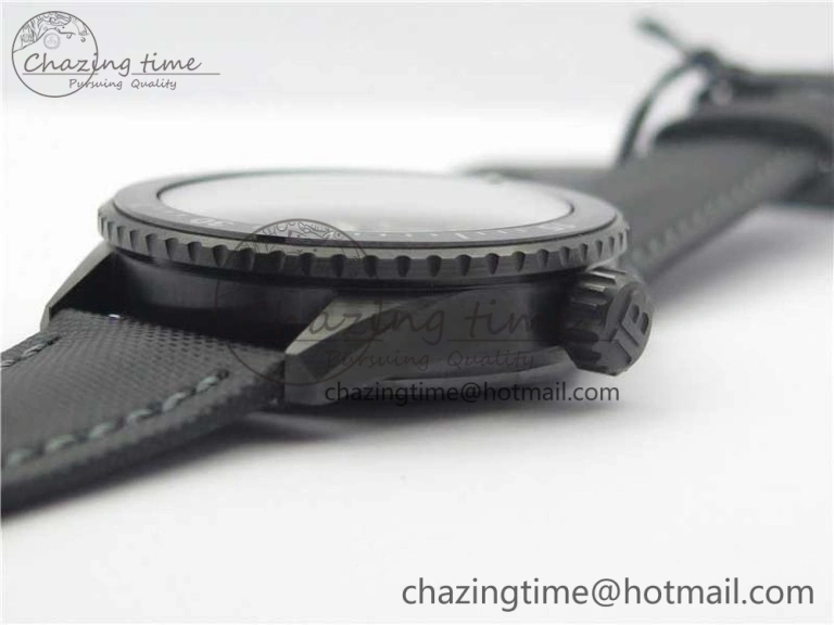 WellDesigned Fifty Fathoms Bathyscaphe Black Ceramic ZF 1:1 Best Edition Black Dial on Black Sail-Canvas Strap A 5274