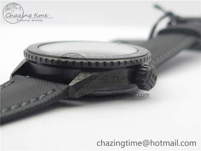 WellDesigned Fifty Fathoms Bathyscaphe Black Ceramic ZF 1:1 Best Edition Black Dial on Black Sail-Canvas Strap A 5274