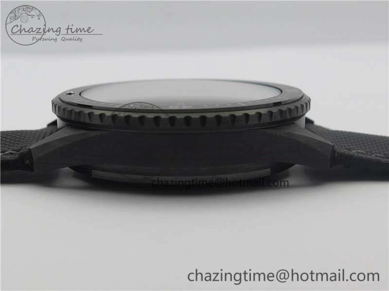 WellDesigned Fifty Fathoms Bathyscaphe Black Ceramic ZF 1:1 Best Edition Black Dial on Black Sail-Canvas Strap A 5274