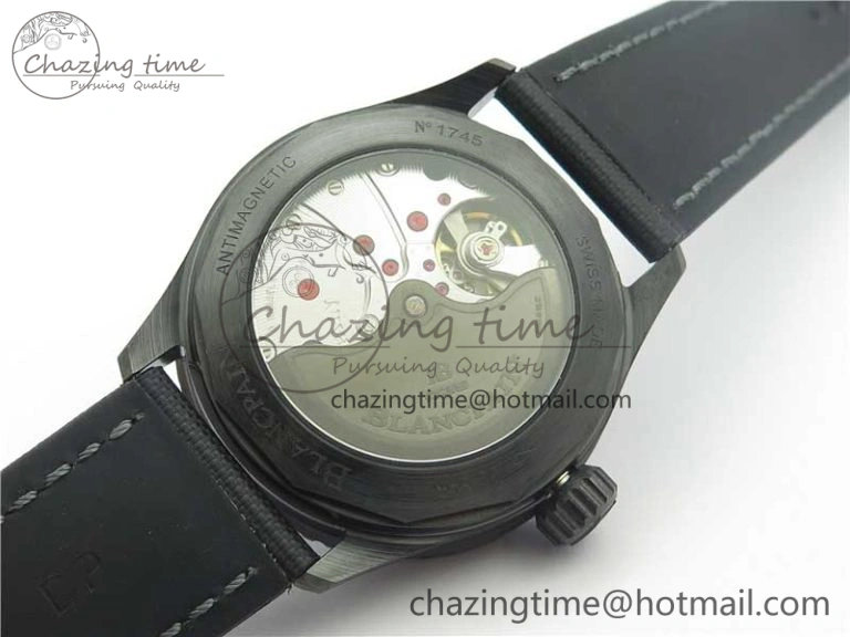 WellDesigned Fifty Fathoms Bathyscaphe Black Ceramic ZF 1:1 Best Edition Black Dial on Black Sail-Canvas Strap A 5274