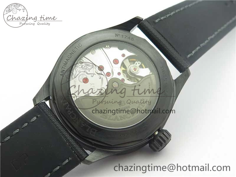 WellDesigned Fifty Fathoms Bathyscaphe Black Ceramic ZF 1:1 Best Edition Black Dial on Black Sail-Canvas Strap A 5274