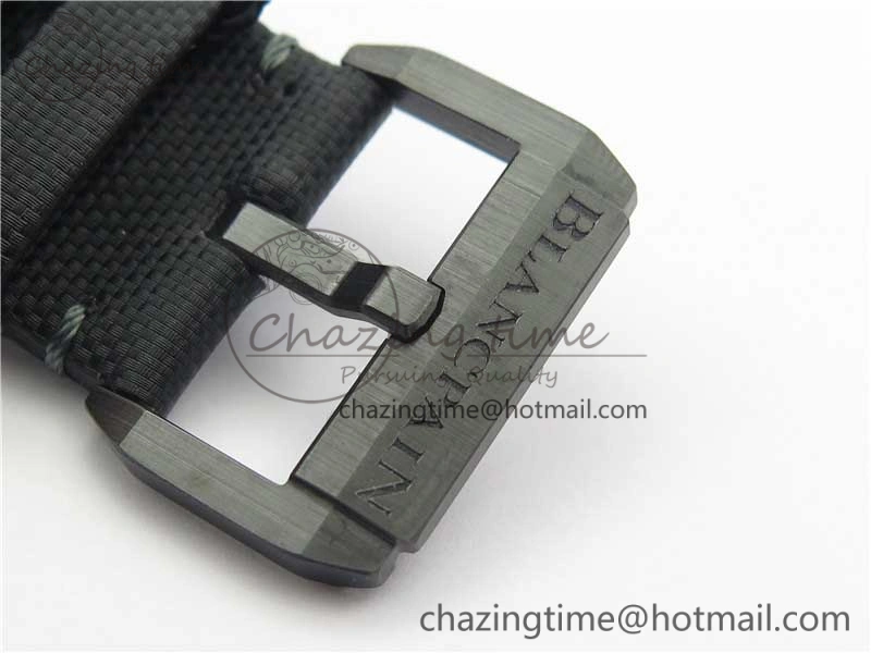 WellDesigned Fifty Fathoms Bathyscaphe Black Ceramic ZF 1:1 Best Edition Black Dial on Black Sail-Canvas Strap A 5274