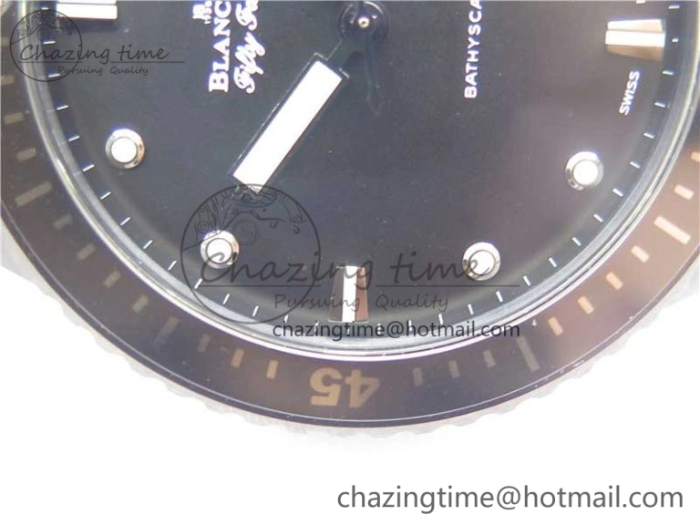 WellDesigned Fifty Fathoms Bathyscaphe Black Ceramic ZF 1:1 Best Edition Black Dial on Black Sail-Canvas Strap A 5274