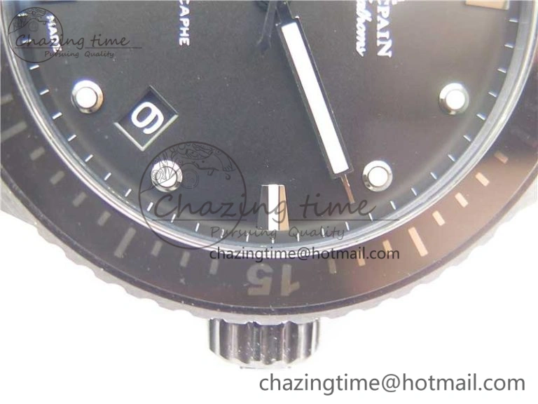 WellDesigned Fifty Fathoms Bathyscaphe Black Ceramic ZF 1:1 Best Edition Black Dial on Black Sail-Canvas Strap A 5274