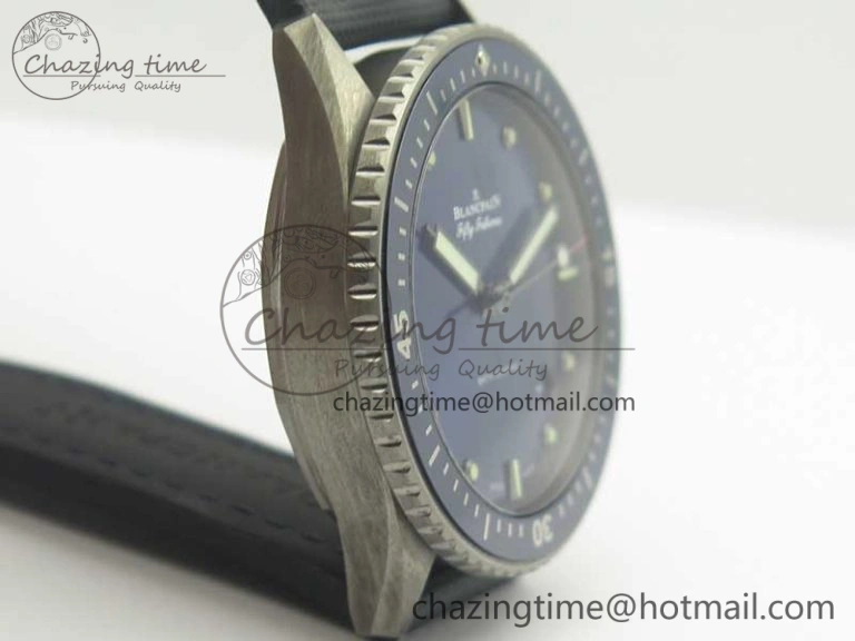 Breathable Fifty Fathoms Bathyscaphe Ceramic ZF 1:1 Best Edition Blue Dial on Blue Sail-Canvas Strap A 5290