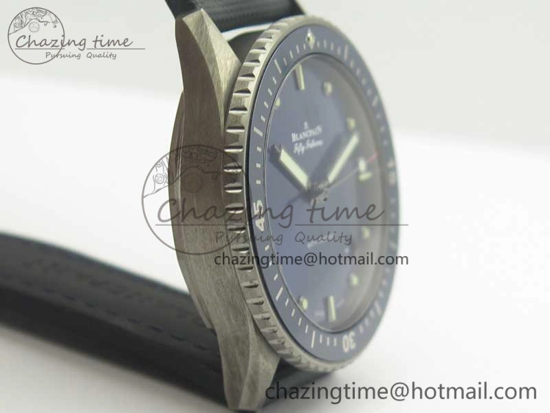 Breathable Fifty Fathoms Bathyscaphe Ceramic ZF 1:1 Best Edition Blue Dial on Blue Sail-Canvas Strap A 5290
