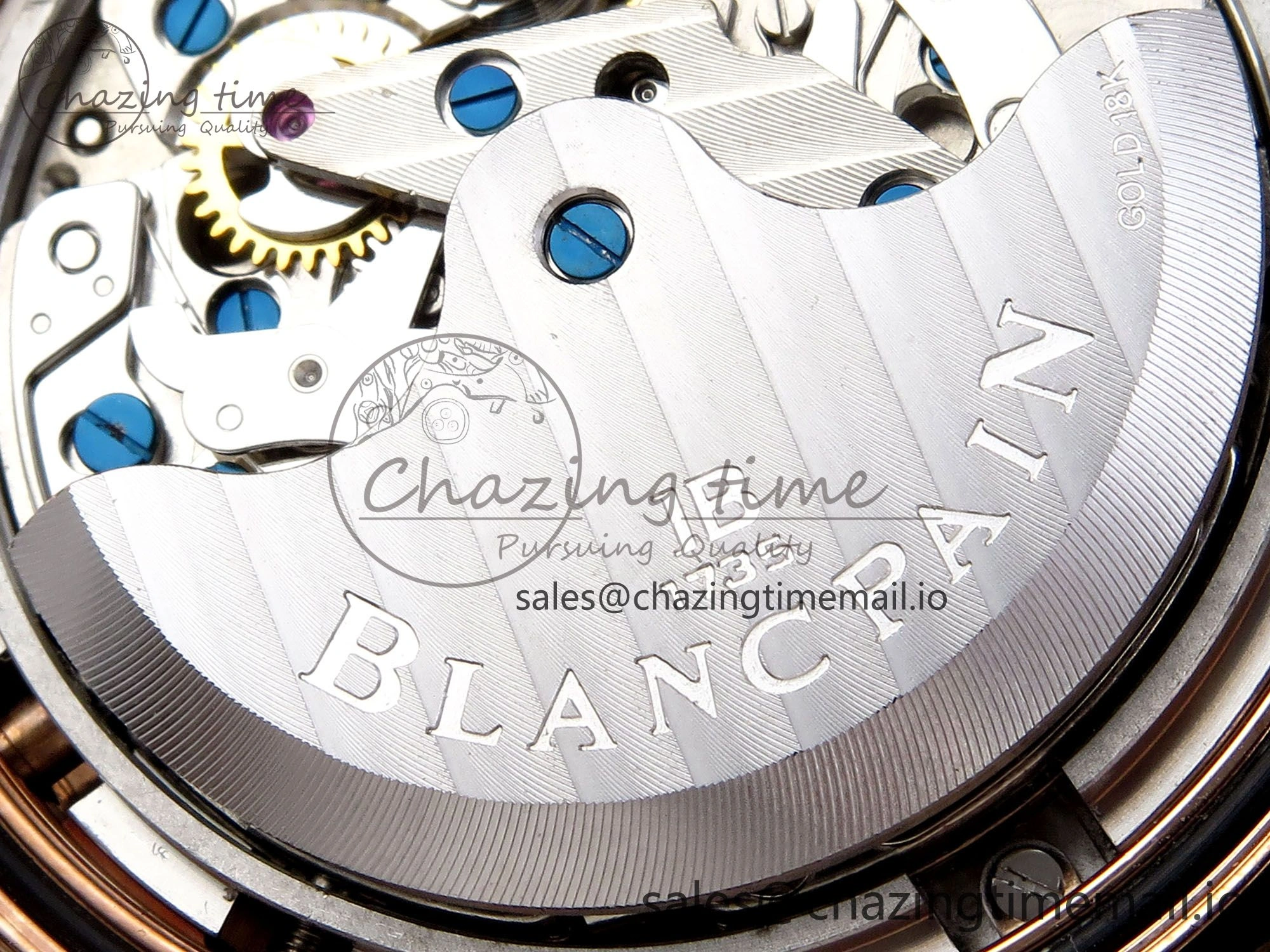 AllSeason Fifty Fathoms Chrono RG OMF 1:1 Best Edition Black Dial on Black Sail-canvas Strap A 5258