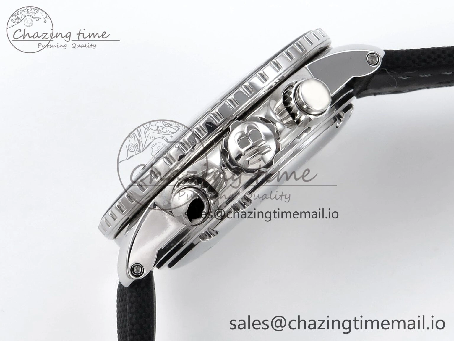 Fifty Fathoms Chrono SS OMF 1:1 Best Edition Black Dial on Black Sail-canvas Strap A Sustainable 5259
