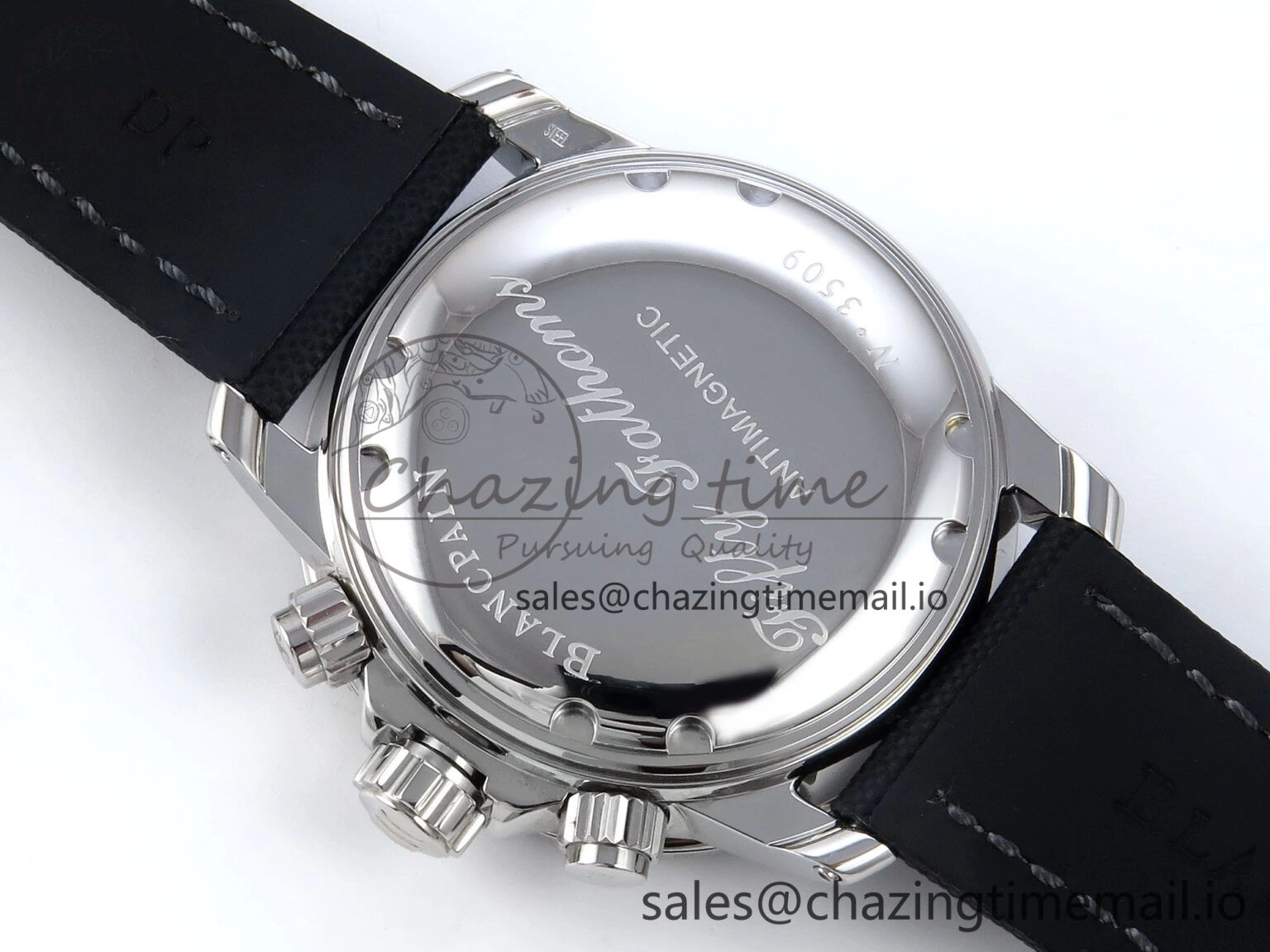 Fifty Fathoms Chrono SS OMF 1:1 Best Edition Black Dial on Black Sail-canvas Strap A Sustainable 5259