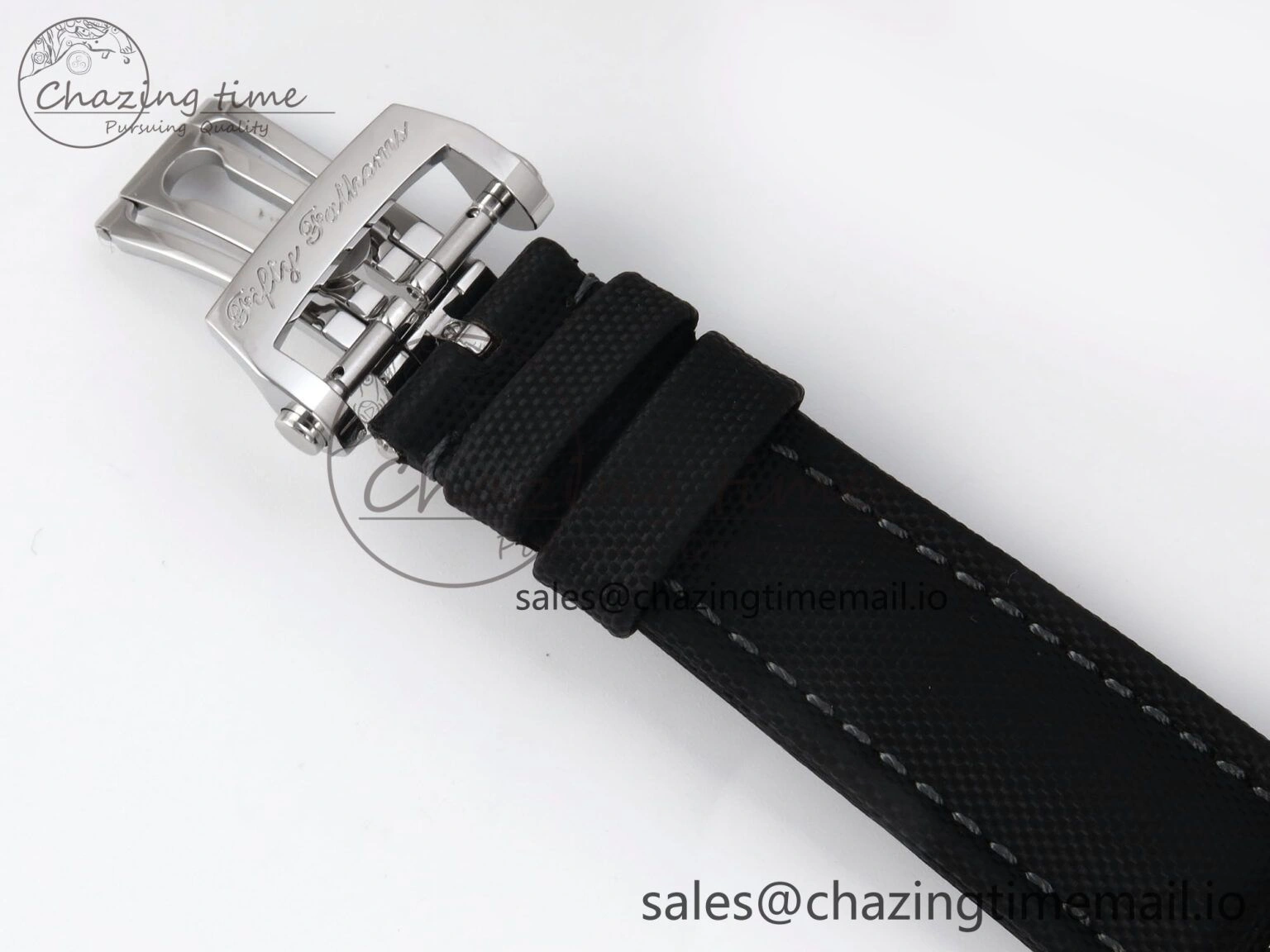 Fifty Fathoms Chrono SS OMF 1:1 Best Edition Black Dial on Black Sail-canvas Strap A Sustainable 5259