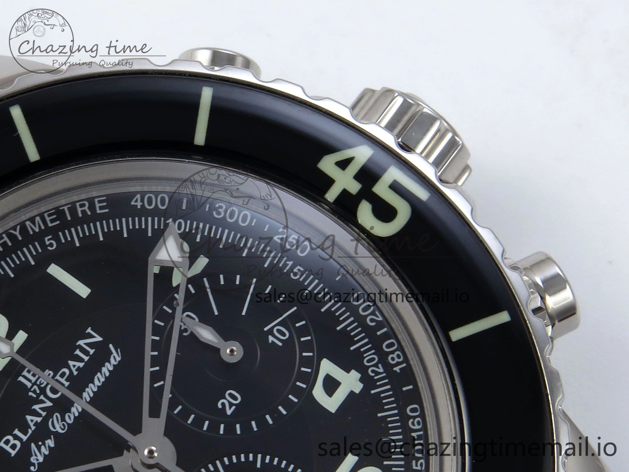 Fifty Fathoms Chrono SS OMF 1:1 Best Edition Black Numeral Dial on Black Sail-canvas Strap A Breathable 5260