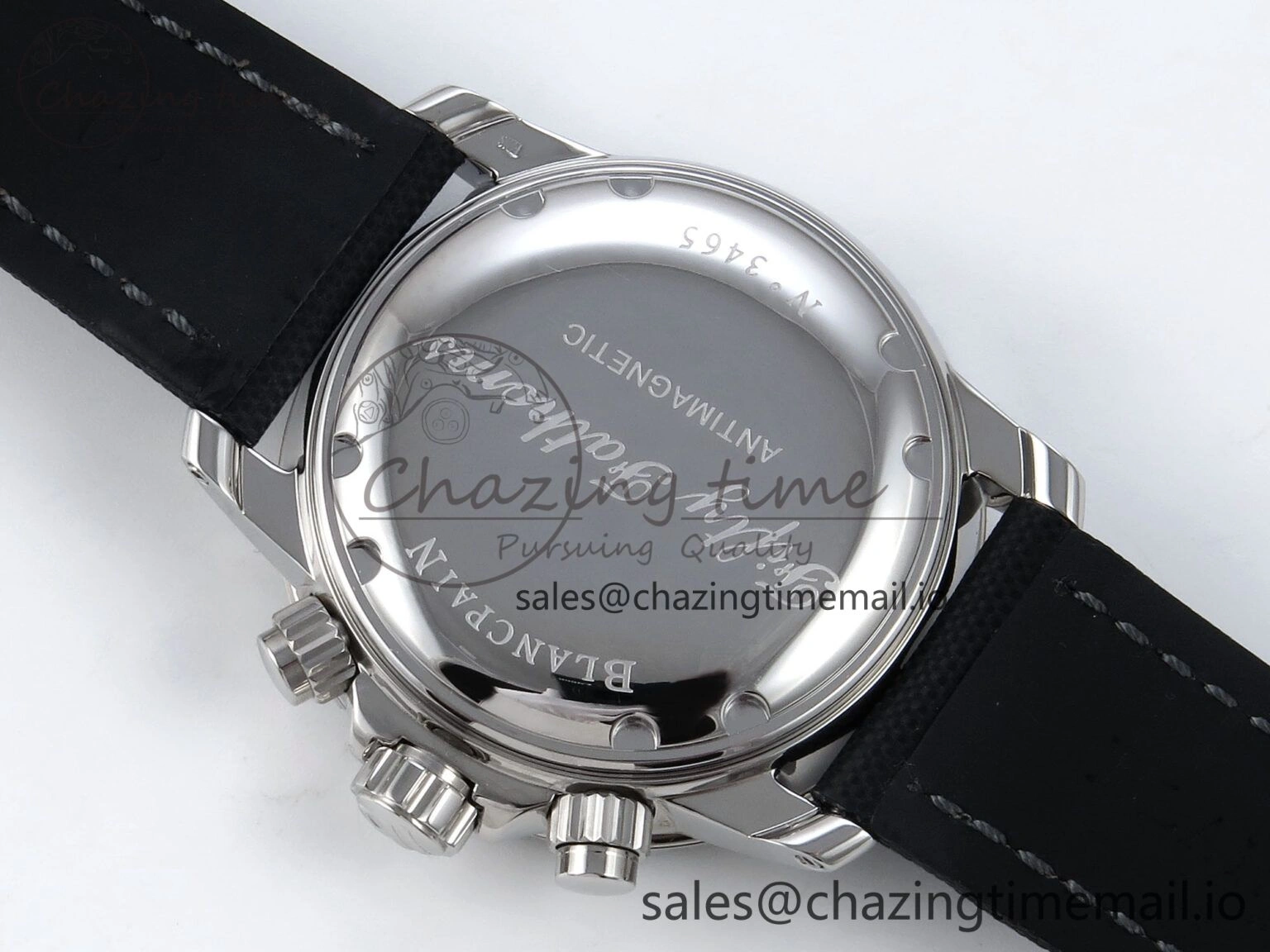 Fifty Fathoms Chrono SS OMF 1:1 Best Edition Black Numeral Dial on Black Sail-canvas Strap A Breathable 5260
