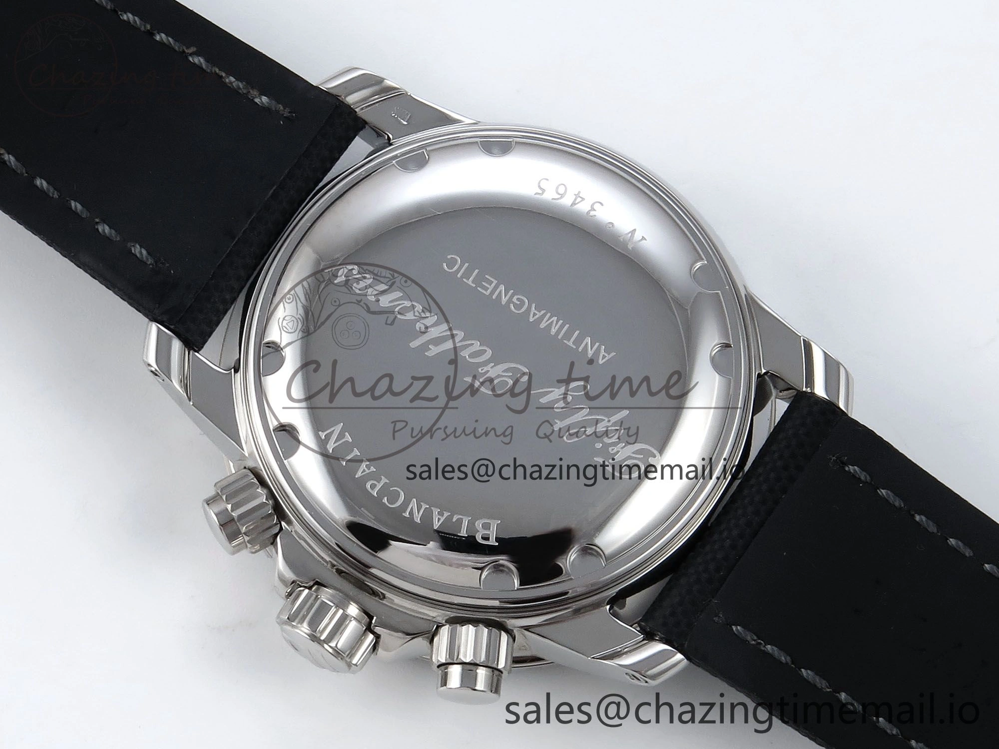 Fifty Fathoms Chrono SS OMF 1:1 Best Edition Black Numeral Dial on Black Sail-canvas Strap A Breathable 5260