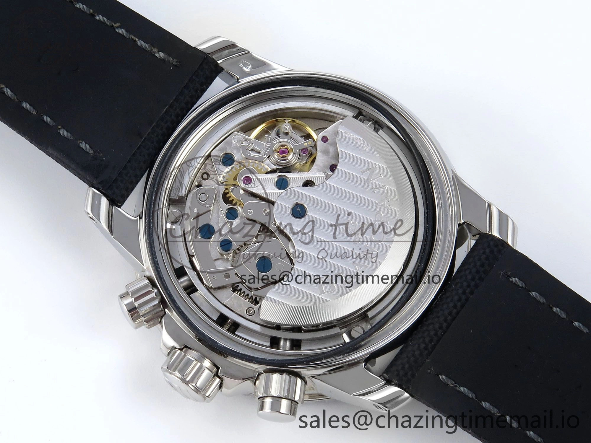 Fifty Fathoms Chrono SS OMF 1:1 Best Edition Black Numeral Dial on Black Sail-canvas Strap A Breathable 5260