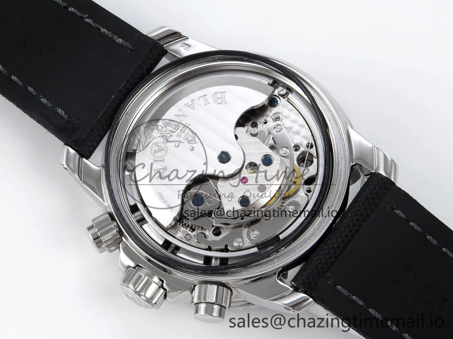 Fifty Fathoms Chrono SS OMF 1:1 Best Edition Black Numeral Dial on Black Sail-canvas Strap A Breathable 5260