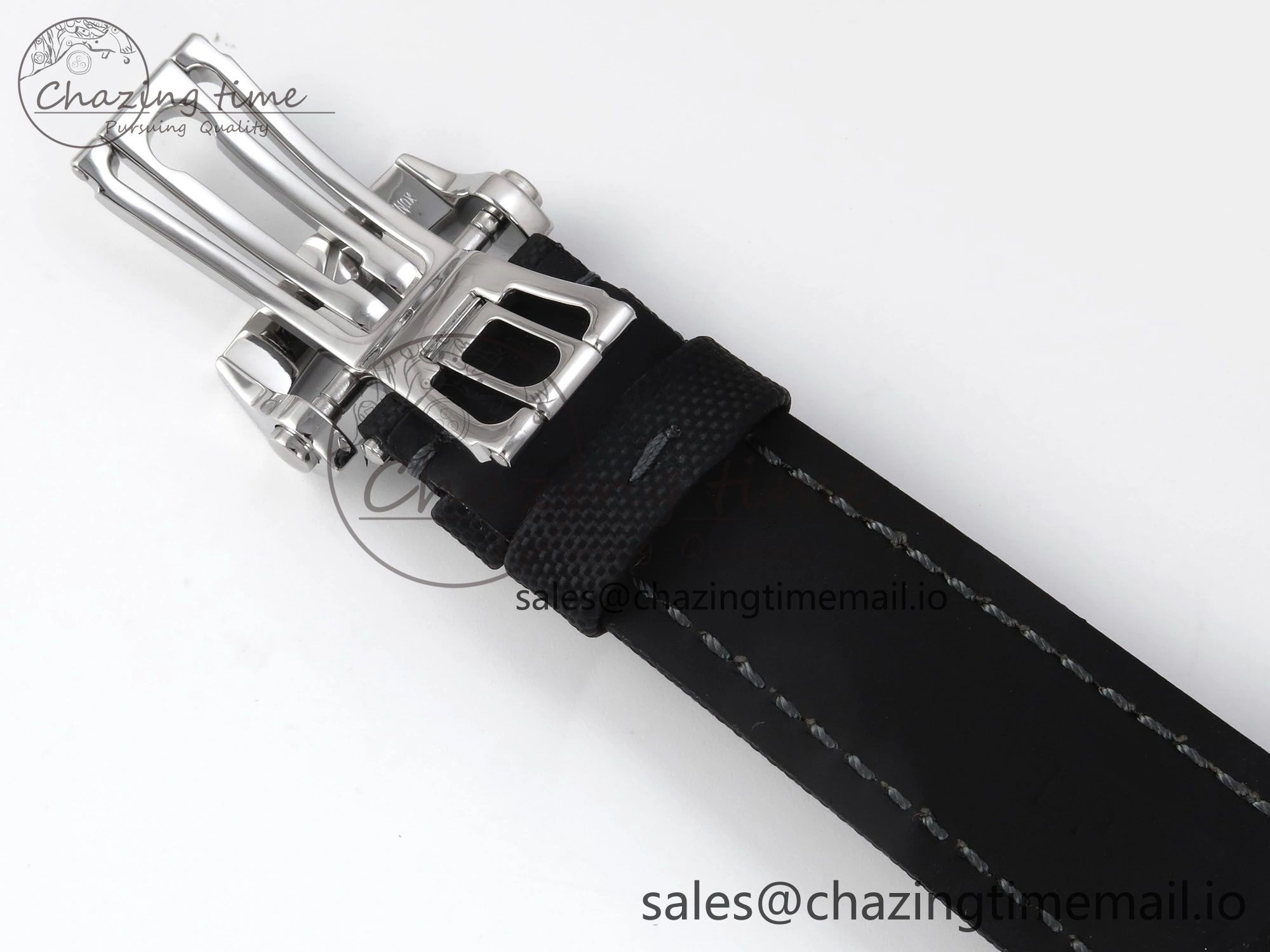 Fifty Fathoms Chrono SS OMF 1:1 Best Edition Black Numeral Dial on Black Sail-canvas Strap A Breathable 5260