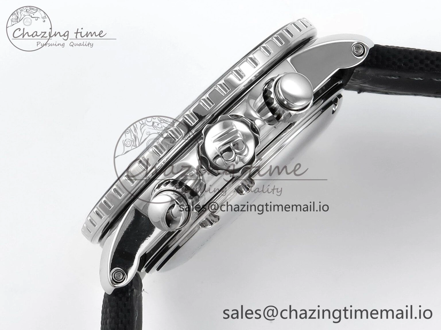 Fifty Fathoms Chrono SS OMF 1:1 Best Edition Black Numeral Dial on Black Sail-canvas Strap A Breathable 5260