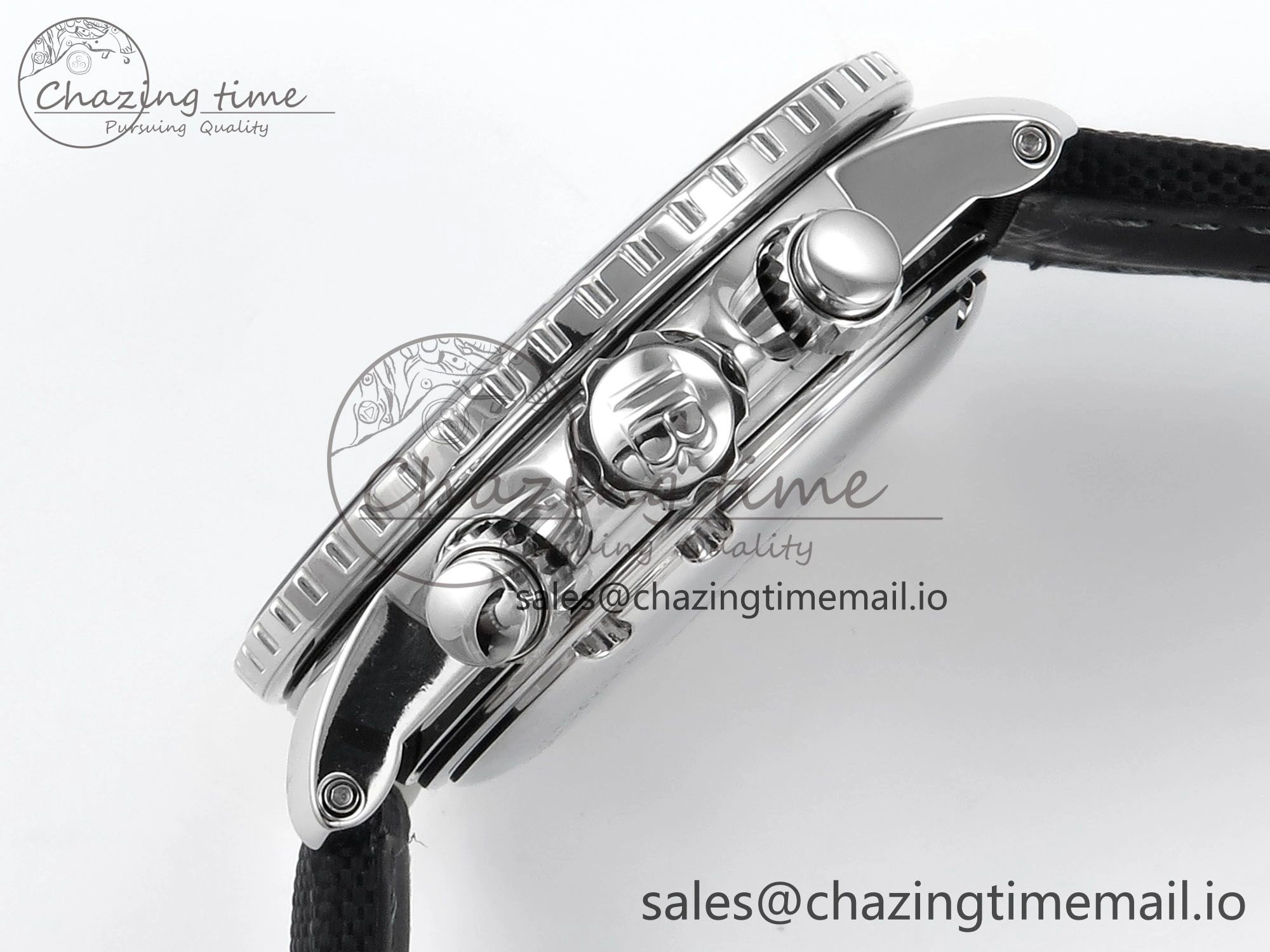 Fifty Fathoms Chrono SS OMF 1:1 Best Edition Black Numeral Dial on Black Sail-canvas Strap A Breathable 5260