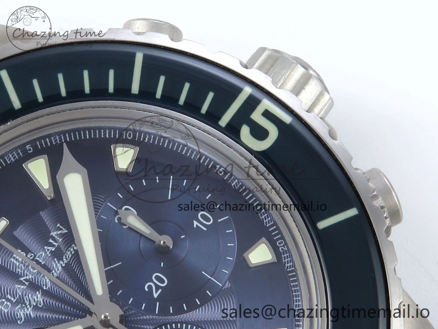 Fifty Fathoms Chrono SS OMF 1:1 Best Edition Blue Dial on Blue Sail-canvas Strap A Affordable 5261