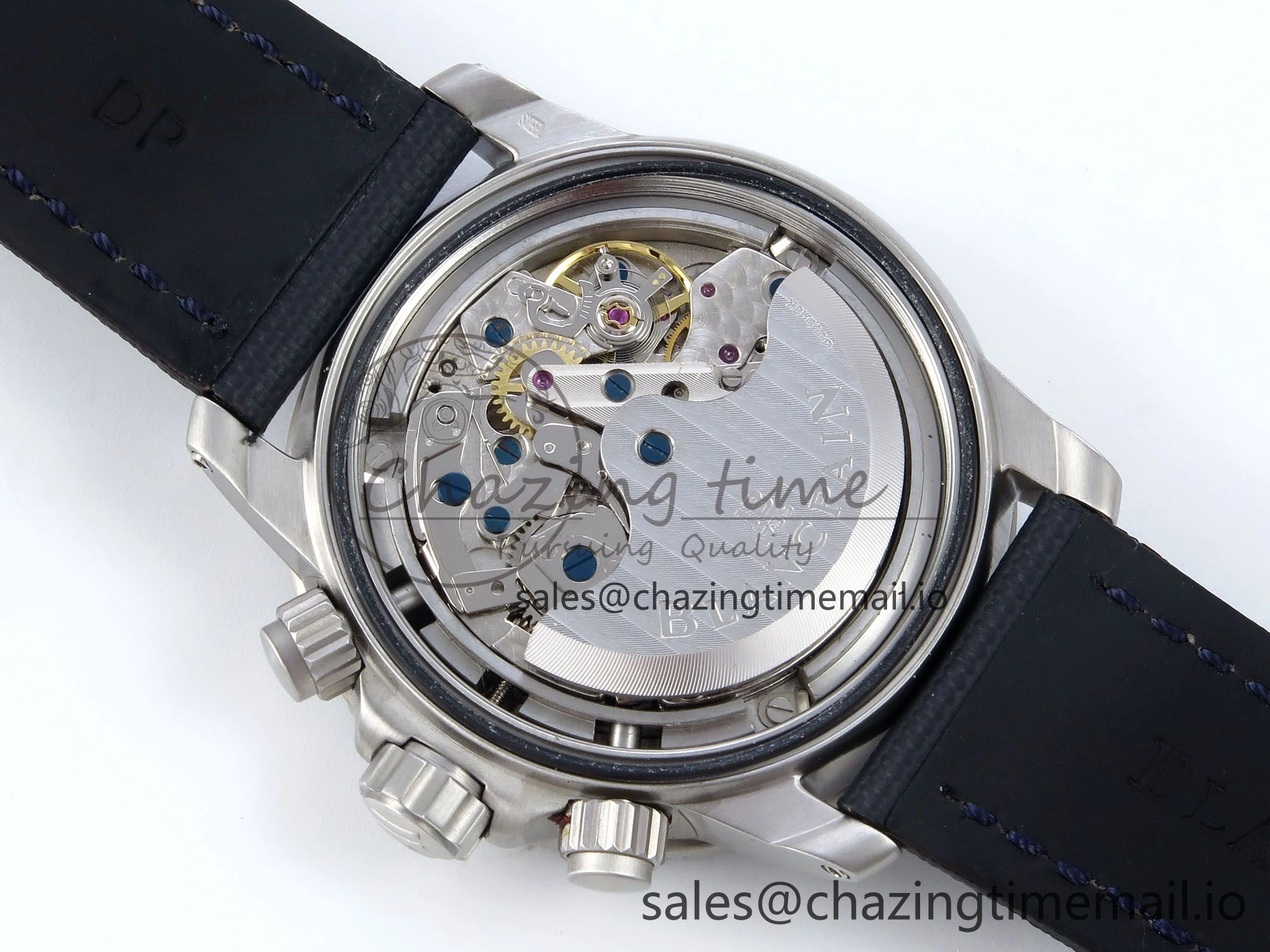 Fifty Fathoms Chrono SS OMF 1:1 Best Edition Blue Dial on Blue Sail-canvas Strap A Affordable 5261