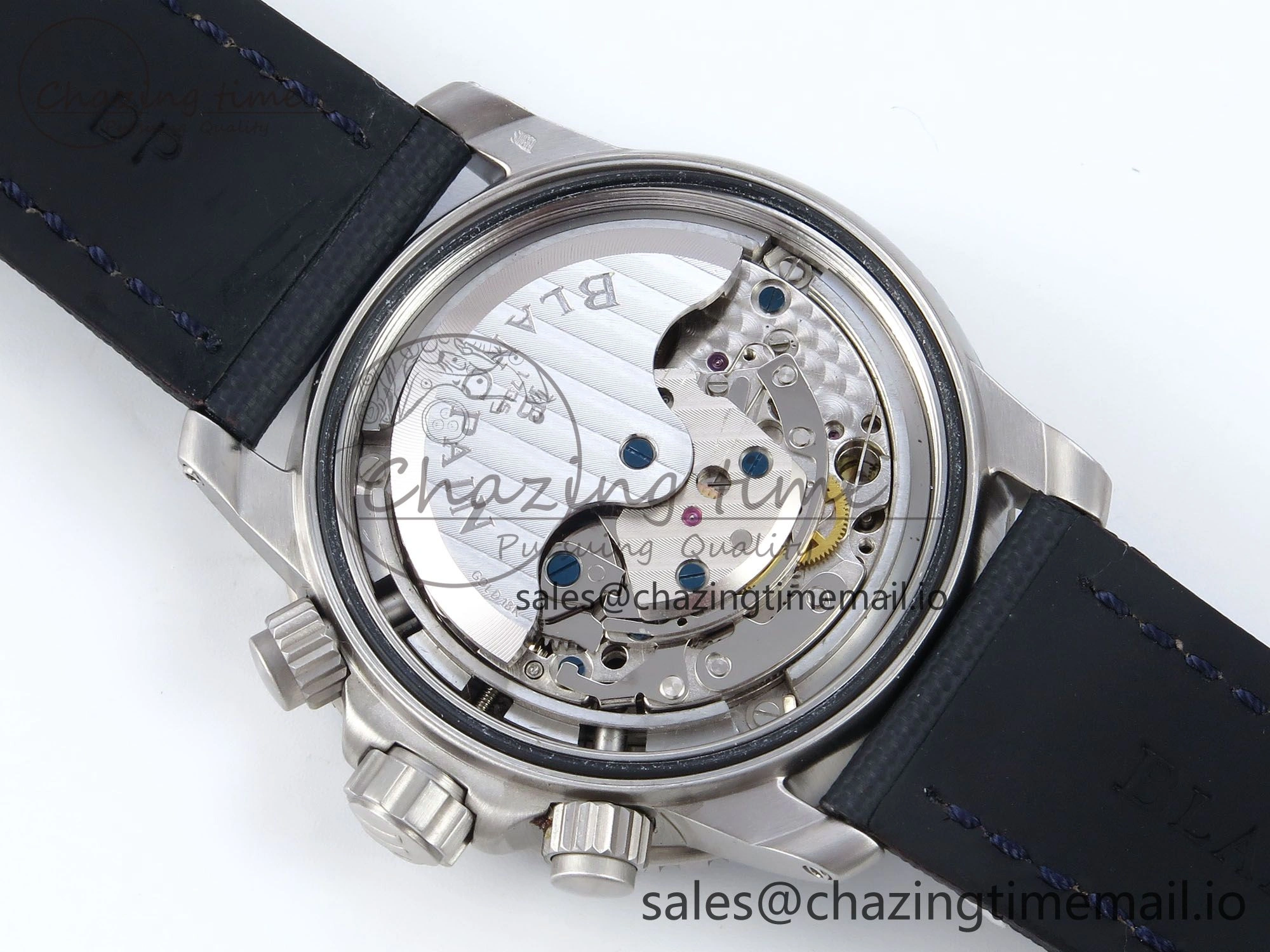 Fifty Fathoms Chrono SS OMF 1:1 Best Edition Blue Dial on Blue Sail-canvas Strap A Affordable 5261