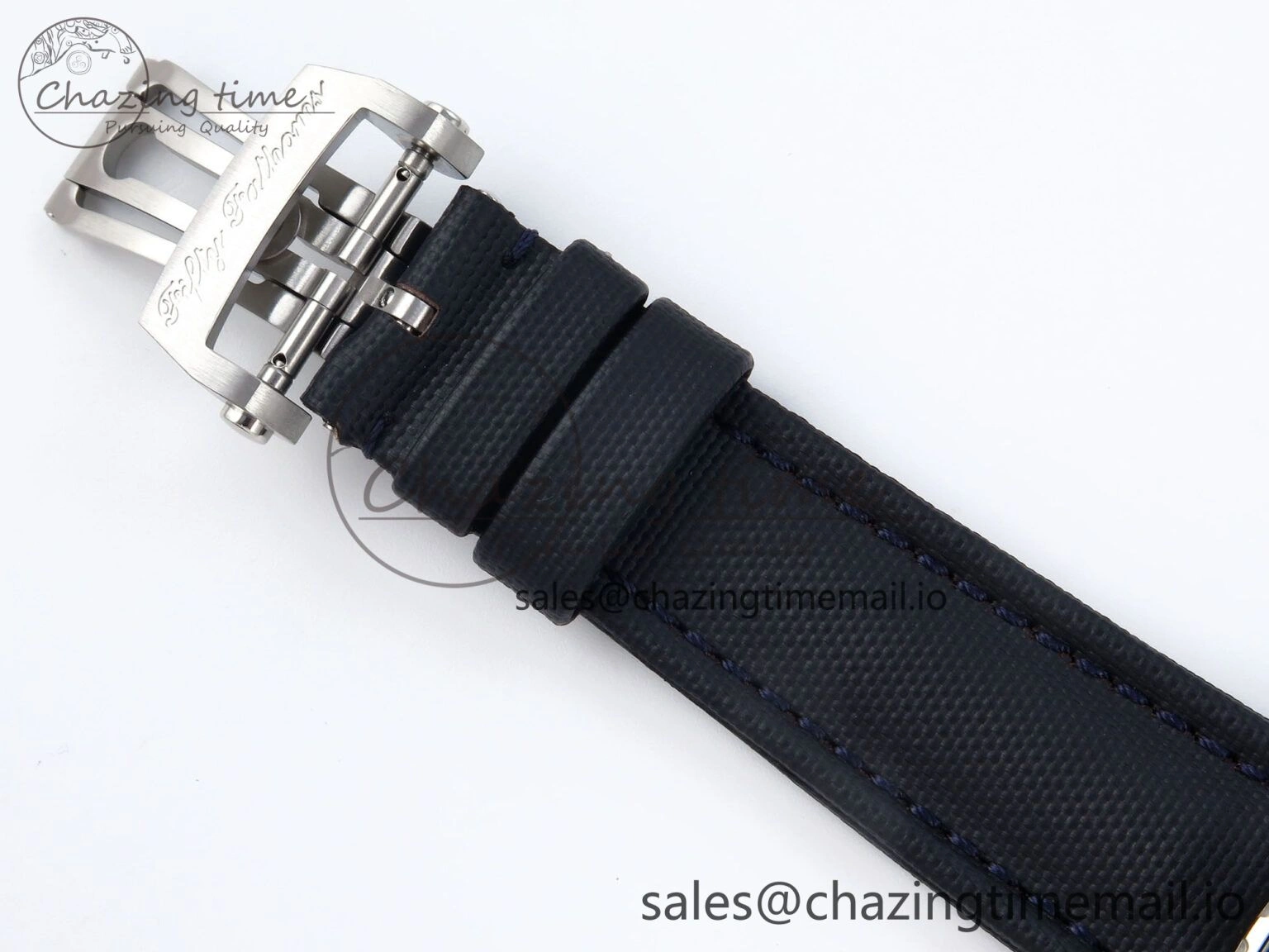 Fifty Fathoms Chrono SS OMF 1:1 Best Edition Blue Dial on Blue Sail-canvas Strap A Affordable 5261