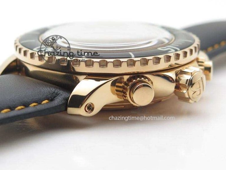 UrbanChic Fifty Fathoms Chronograph Monaco RG Black Dial On Black Leather Strap A 5317