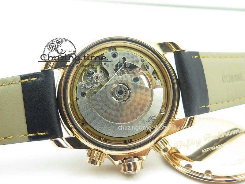 UrbanChic Fifty Fathoms Chronograph Monaco RG Black Dial On Black Leather Strap A 5317