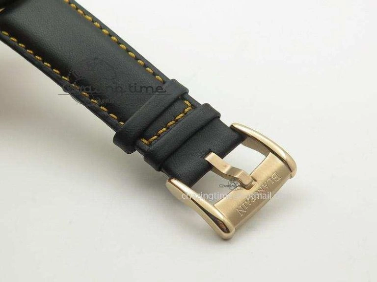 UrbanChic Fifty Fathoms Chronograph Monaco RG Black Dial On Black Leather Strap A 5317