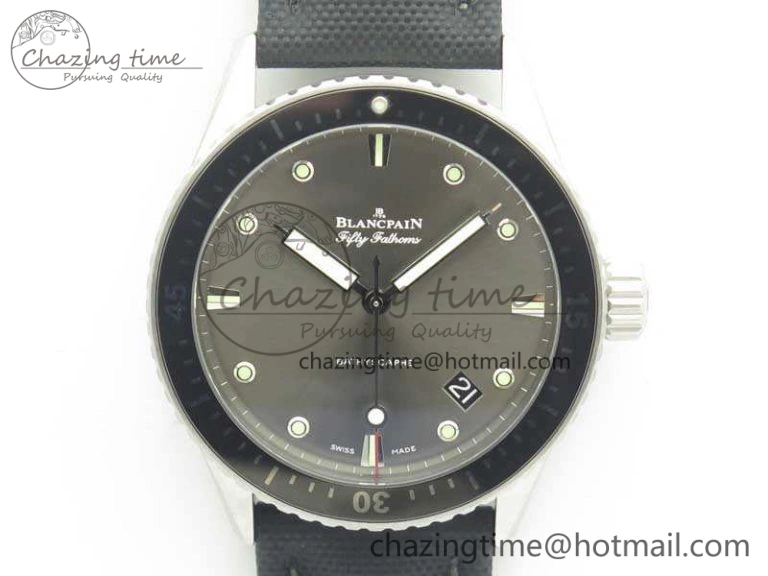 DailyWear Fifty Fathoms Chronograph RG Black Dial On Black Leather Strap A 5316