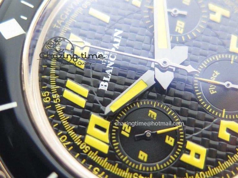 DailyWear Fifty Fathoms Chronograph RG Black Dial On Black Leather Strap A 5316