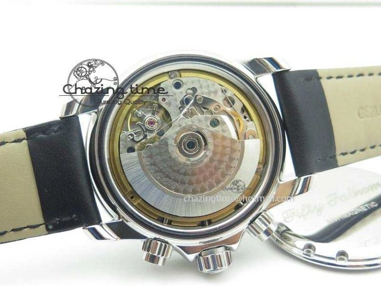 Affordable Fifty Fathoms Chronograph SS Black Number Markers Dial On Black Leather Strap A 5318
