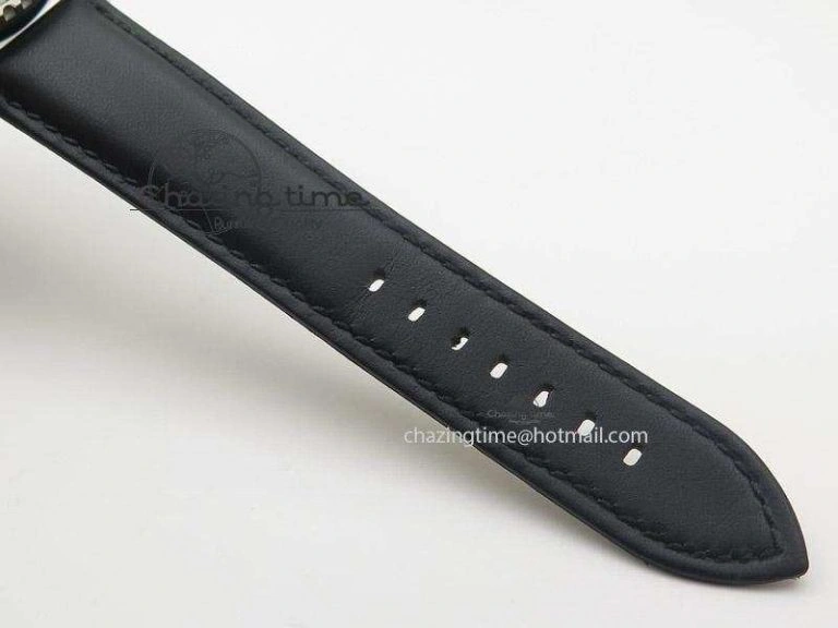 Affordable Fifty Fathoms Chronograph SS Black Number Markers Dial On Black Leather Strap A 5318