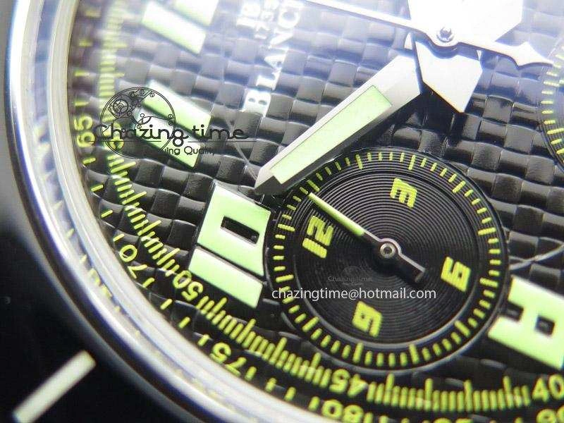 Affordable Fifty Fathoms Chronograph SS Black Number Markers Dial On Black Leather Strap A 5318