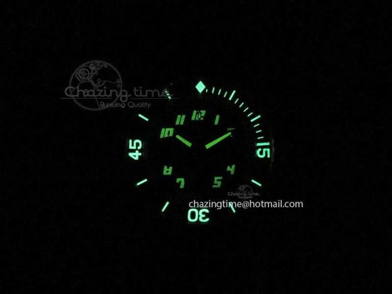 Affordable Fifty Fathoms Chronograph SS Black Number Markers Dial On Black Leather Strap A 5318
