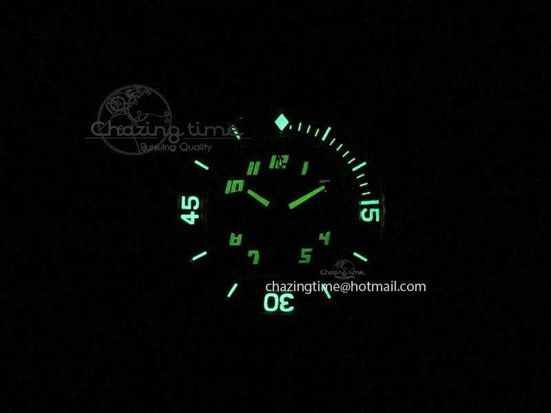 Affordable Fifty Fathoms Chronograph SS Black Number Markers Dial On Black Leather Strap A 5318