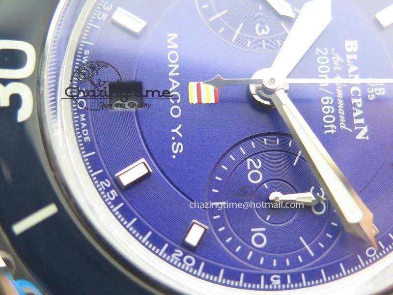 Fifty Fathoms Chronograph SS Blue Dial On Black Leather Strap A Reliable 5319