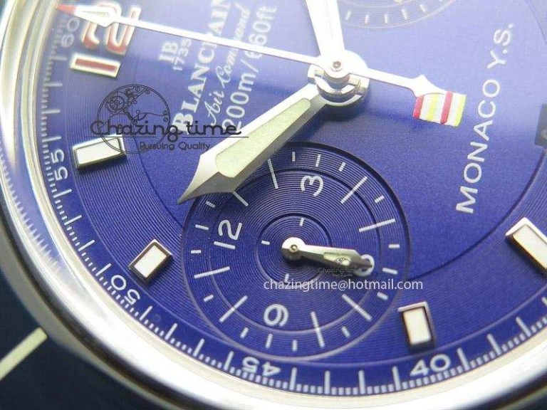 Fifty Fathoms Chronograph SS Blue Dial On Black Leather Strap A Reliable 5319