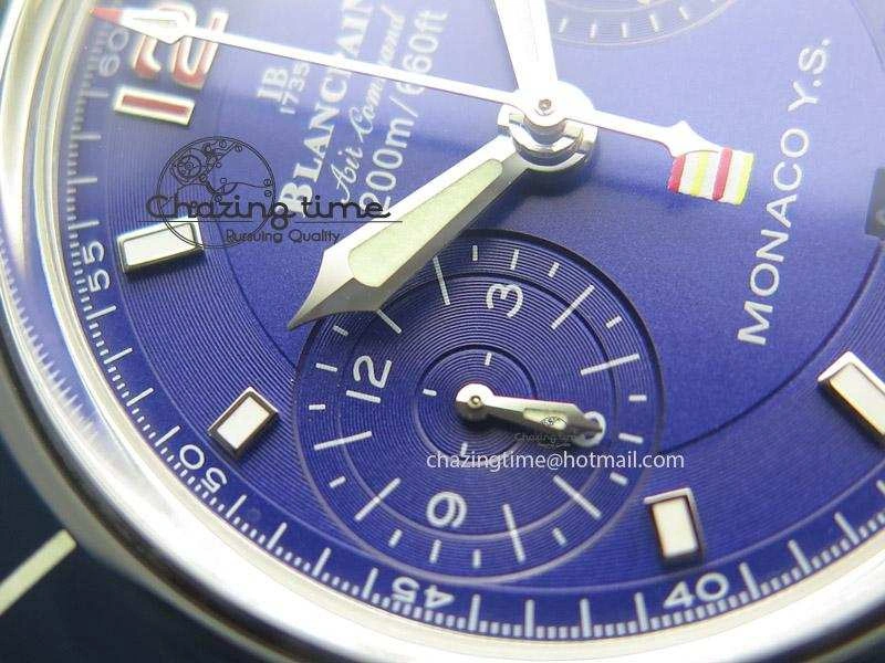 Fifty Fathoms Chronograph SS Blue Dial On Black Leather Strap A Reliable 5319