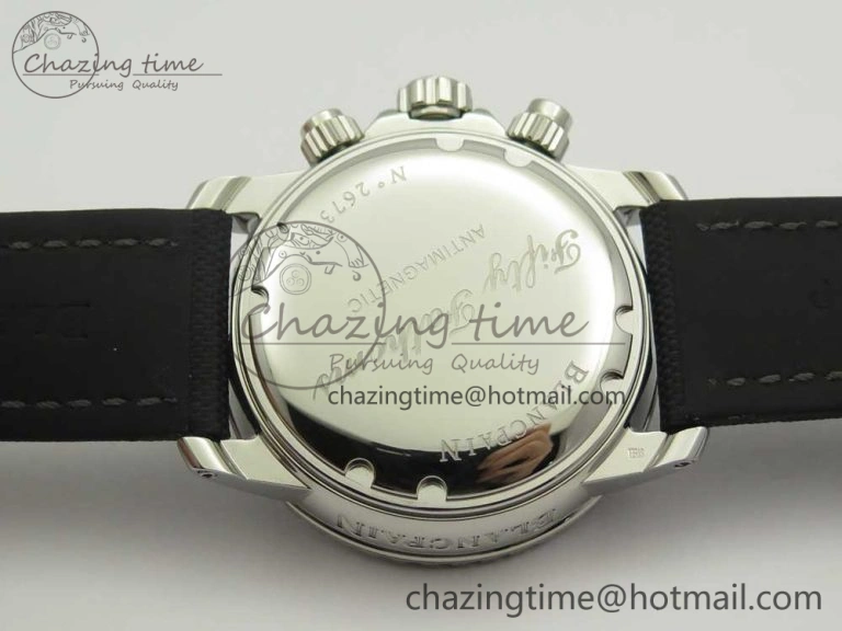 Fifty Fathoms Chronograph SS OMF 1:1 Best Edition Black Dial on Black Nylon Strap A EasyCare 5277