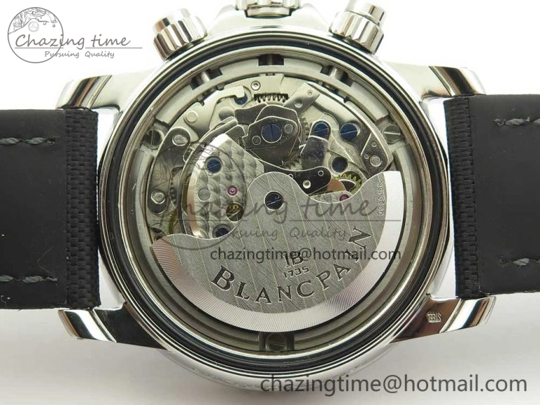 Fifty Fathoms Chronograph SS OMF 1:1 Best Edition Black Dial on Black Nylon Strap A EasyCare 5277