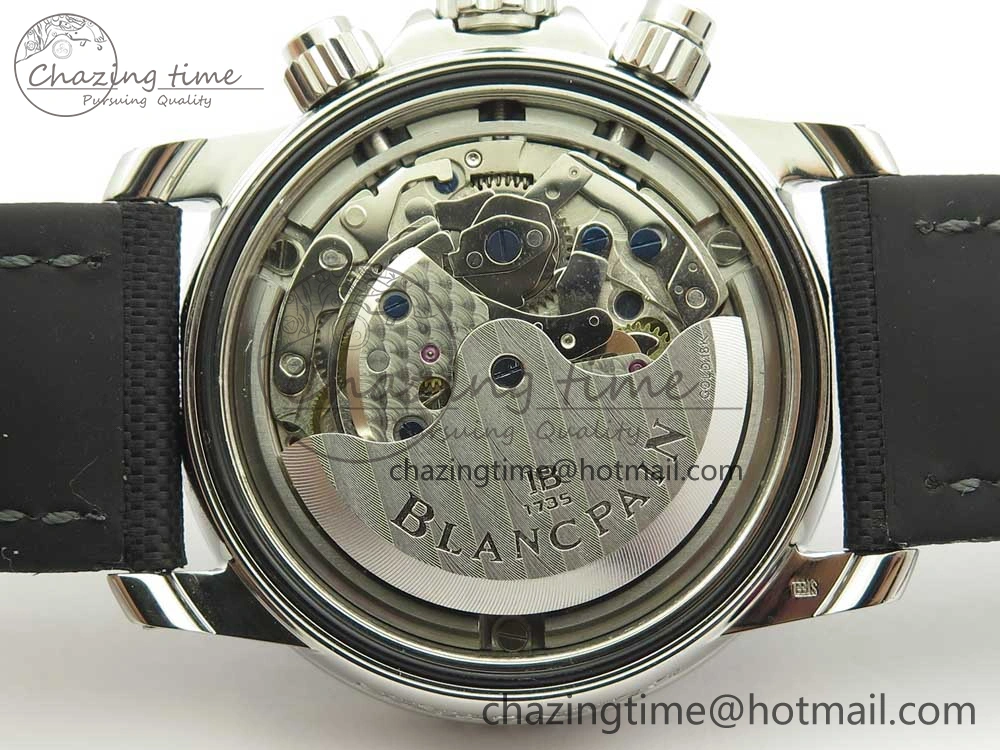 Fifty Fathoms Chronograph SS OMF 1:1 Best Edition Black Dial on Black Nylon Strap A EasyCare 5277