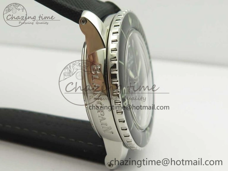 Fifty Fathoms Chronograph SS OMF 1:1 Best Edition Black Dial on Black Nylon Strap A EasyCare 5277