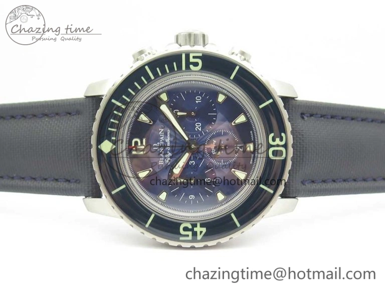 Fifty Fathoms Chronograph SS OMF 1:1 Best Edition Blue Dial on Blue Nylon Strap A Seasonal 5276