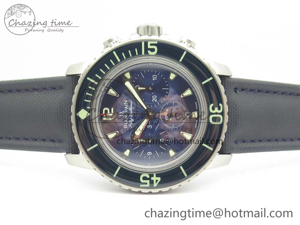 Fifty Fathoms Chronograph SS OMF 1:1 Best Edition Blue Dial on Blue Nylon Strap A Seasonal 5276