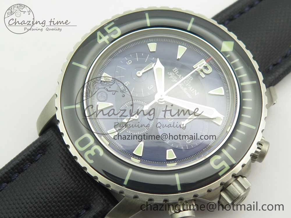 Fifty Fathoms Chronograph SS OMF 1:1 Best Edition Blue Dial on Blue Nylon Strap A Seasonal 5276